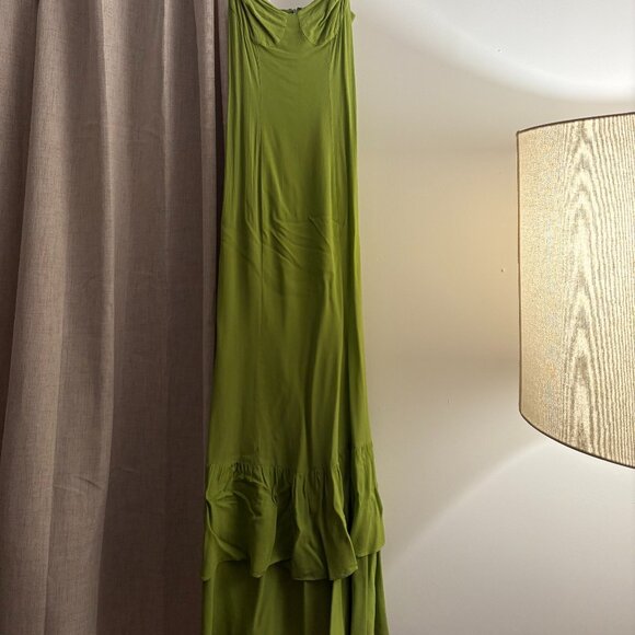 Reformation Petites Fallon Maxi Dress Size 2 Avocado Green - Picture 4 of 7